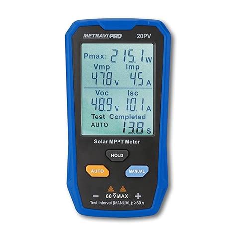 Metravi PRO 20PV Solar MPPT Meter, Solar Panel Tester with MC4 Test ...