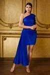 Buy Blue Asymmetric One Shoulder Dress For Women by Kangana Trehan ...