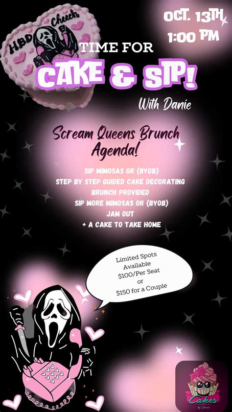 Scream Queens Cake & Sip, North Little Rock Ark., 13 October 2024 ...