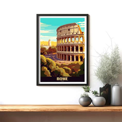 Rome City wall Art, Italy Travel Print, Vintage Travel Poster, Country ...