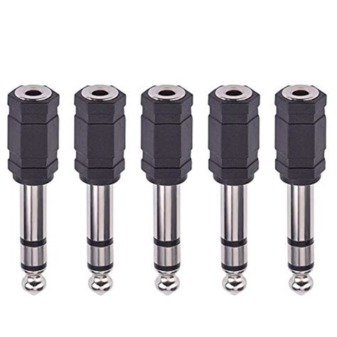 Nightwolf 5pcs 6.35mm 1/4 inch Male to 3.5mm 1/8 inch Female Stereo ...