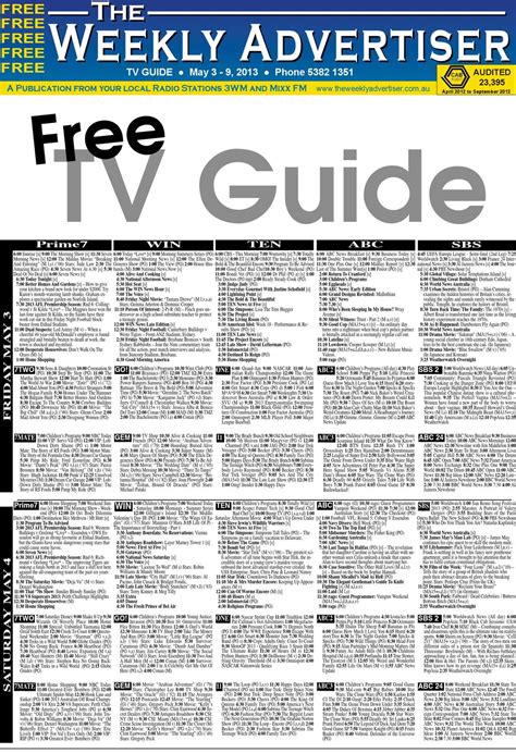 TV Guide - May 3 - 9, 2013 by The Weekly Advertiser - Issuu