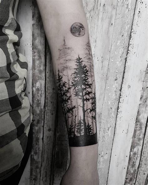 forest drawing tattoo