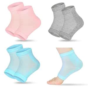 FELOFIX Moisturizing Heel Socks 1 Pairs Gel Lined Toeless Spa Socks to ...