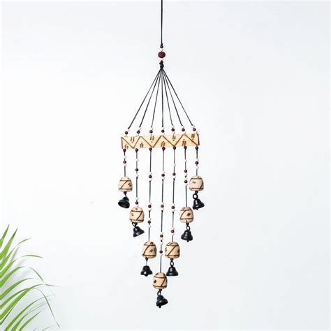 7 Bells Hand Carved Khamhar Wood Wind Chimes