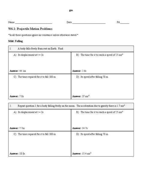 Basic Projectile Motion Practice Problems 的图像结果