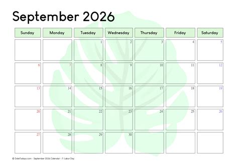 September 2026 Calendar Printable PDF with Holidays