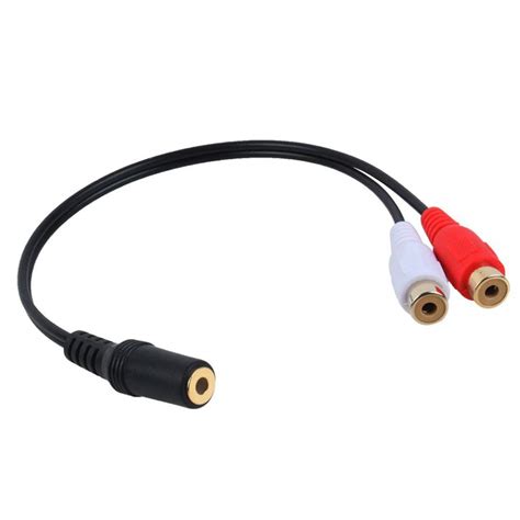 axGear 3.5mm Female to RCA Female Audio Converter Cable F/F Aux to AV ...