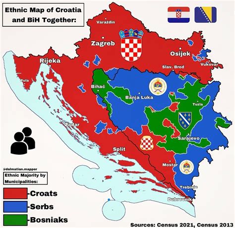 Ethnic map of Croatia and Bosnia-Herzegovina. by dalmatian.mapper ...