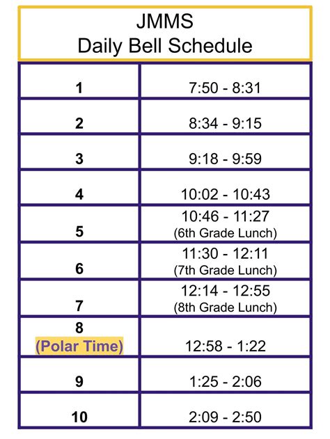 Bell Schedule Template