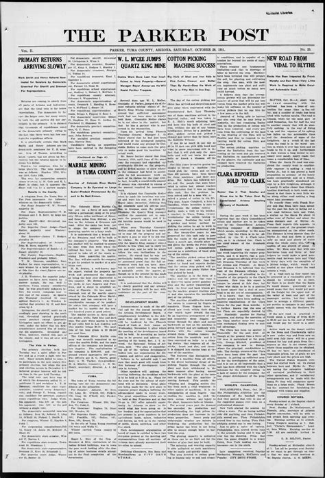 The Parker Post, 1911-10-28 | Arizona Memory Project