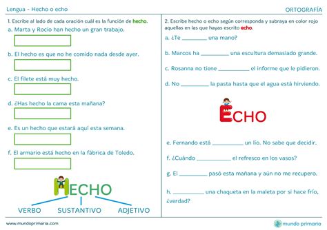 Hecho o echo =>Diferencias de llevar la letra h o no