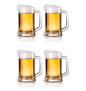 Buy HISTOWX Italian Premium Jumbo Beer Mugs Set of 4, 450ML, Crystal ...