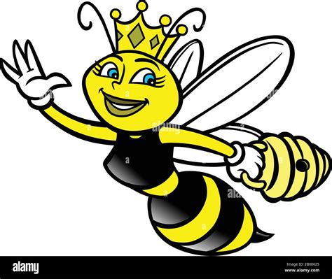 Queen Bee- A Cartoon Illustration of a Queen Bee Stock Vector Image ...
