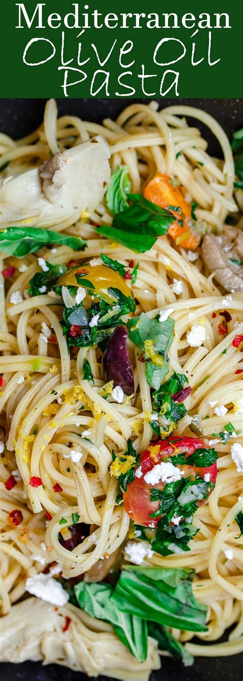 Simple Mediterranean Olive Oil Pasta | The Mediterranean Dish. A favorite and super light pasta ...