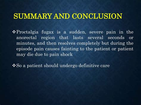 Proctalgia fugax: Anal Pain | PPTX