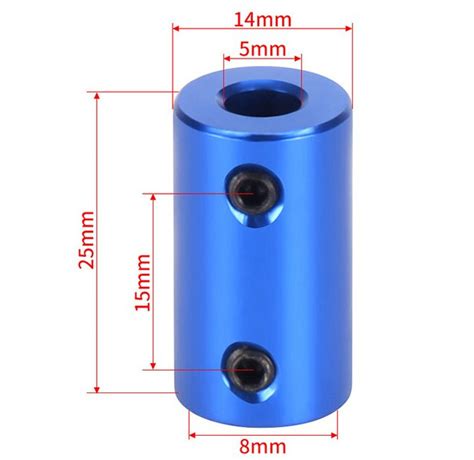 5mm to 8mm Bore Rigid Coupling - Aluminum Shaft Coupler Blue, CNC Motor ...