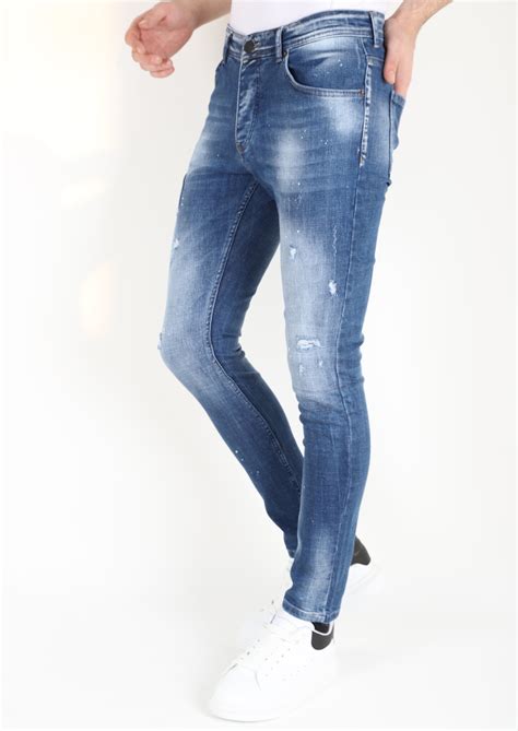 Slim Fit Spijkerbroek Heren met Verfspatten | NIEUW | - Style Italy