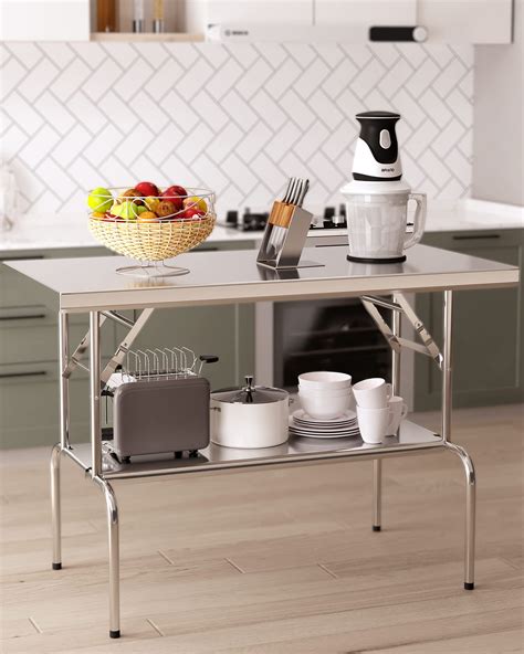 Kselythan Folding Commercial Prep Table Commercial Worktable ...