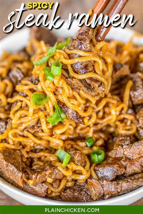 Spicy Steak Ramen Noodles - Plain Chicken | Recipe | Noodle recipes ...