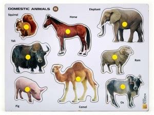 STUDIOTRINETRA Domestic Animals Wooden Puzzle - Educational Toy and ...