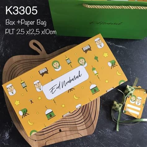 Jual Kotak Kue Dus Lebaran Eid Mubarak Box Idul Fitri free kartu ucapan ...