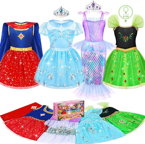 Amazon.com: Princess Dress Up Clothes for Little Girls, 16 PCS Princess ...