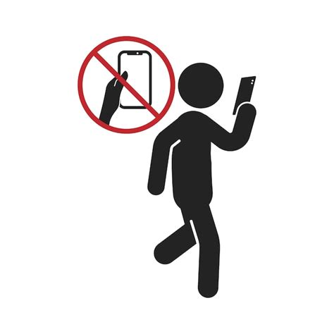 Signe pictographique isolé de ne pas utiliser de téléphone portable en ...