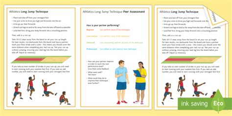 Athletics: Long Jump Techniques Card