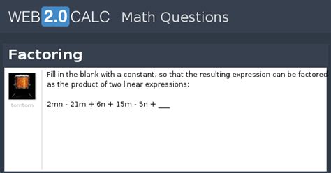 View question - Factoring