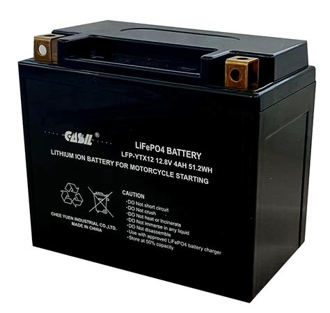 Casil YTX12-BS Lithium Motorcycle Battery with Smart BMS, Replacement Motorcycle, ATV, UTV ...