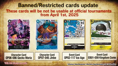 One Piece Card Game Banned and Restricted Announcement - April 1, 2025 ...