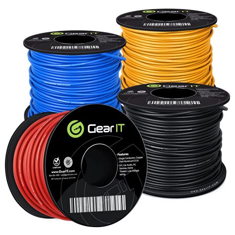 Buy GearIT 16 Gauge Wire (100ft Each- Black/Red/Blue/Yellow) Copper ...