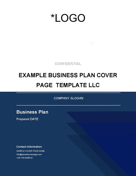Business Plan Title Page Template