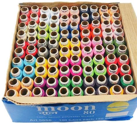 SP GLOBAL Threads 100%Spun Polyester Sewing Thread 100 Tubes 150 Meters ...