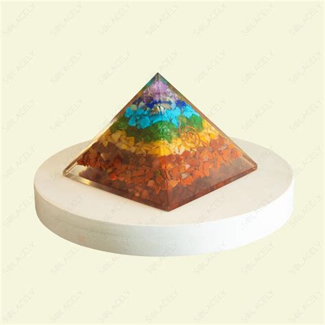 Seven Chakra Orgone Pyramid For Energetic Balance - Solacely