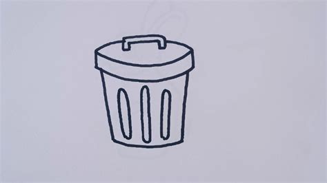 How to draw Trash can || Garbage bin waste basket drawing easy step by ...