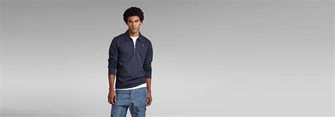 Polo Half Zip Lightweight Sweater | Dark blue | G-Star RAW® ZA