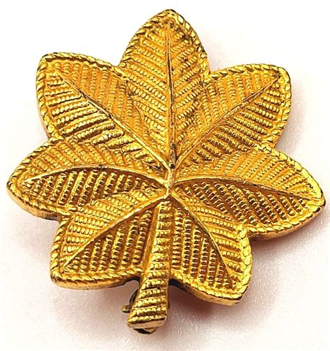 US Army Major Rank Insignia Pin Back Gold Tone Oak Leaf - Etsy
