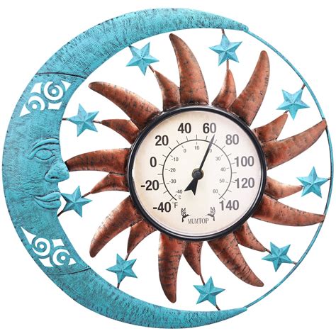 Large Outdoor Thermometer Decorative Wall Mounted Thermometer, 10"