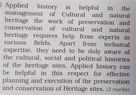 Explain the co-relation between applied history and Cultural and ...