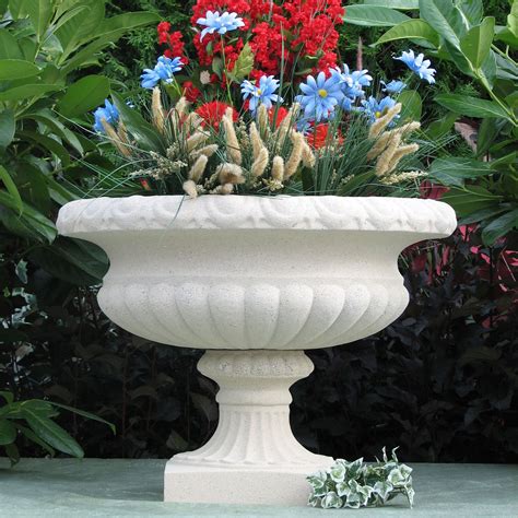 Beautiful Garden Urn Made in America. Sandstone Landscaping Pottery | 5 ...