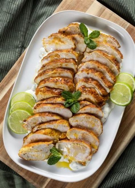 Boxed Crispy Skin Chicken Breast with charred lemon