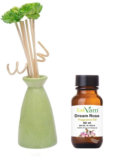 Tatvam Scented Reed Diffuser Ceramic Pot Gift Set with 7 Reed Stick and ...