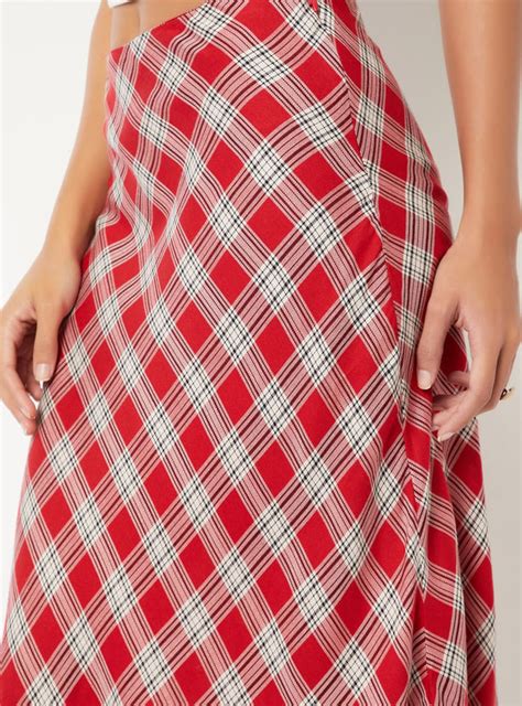 Buy Women Checked Midi Skirt Online at just Rs. 999.0 - 1000015803589 ...