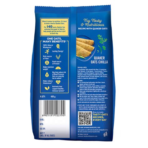Quaker Oats, 400 gm Price, Uses, Side Effects, Composition - Apollo ...