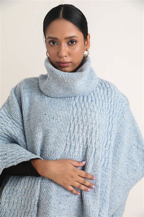 Dorothea Cowl Neck Poncho – Khaleej