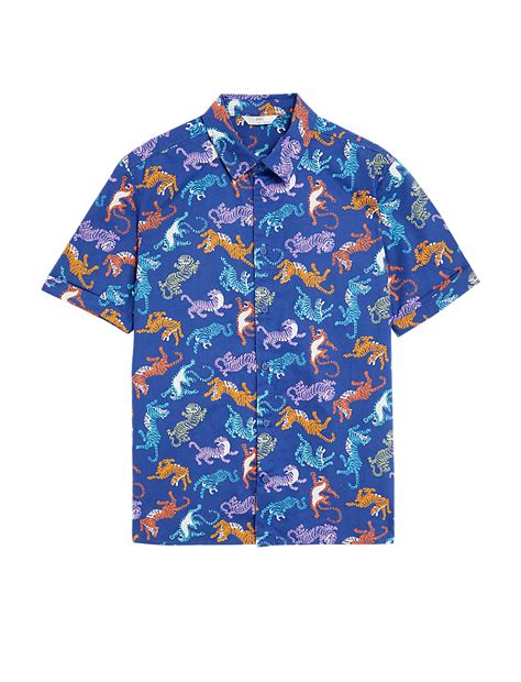 Buy Pure Cotton Animal Print Shirt at Marks & Spencer
