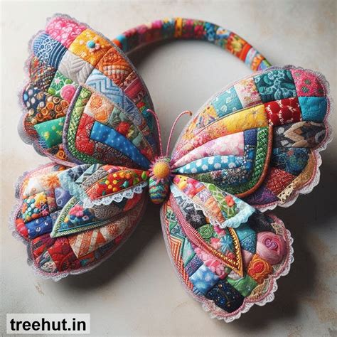Spring Patchwork Design Ideas for Butterfly headband