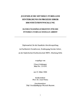 Ausfüllbar Online Jugendliche mit bikulturellem Hintergrund Cheryl ...